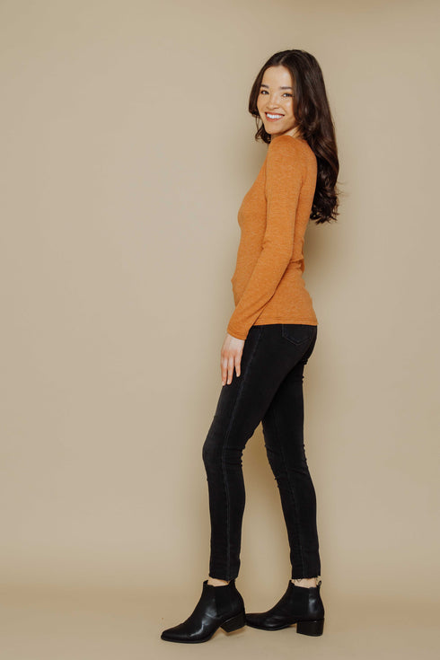 Sara-Boat Neck Long Sleeve Tee